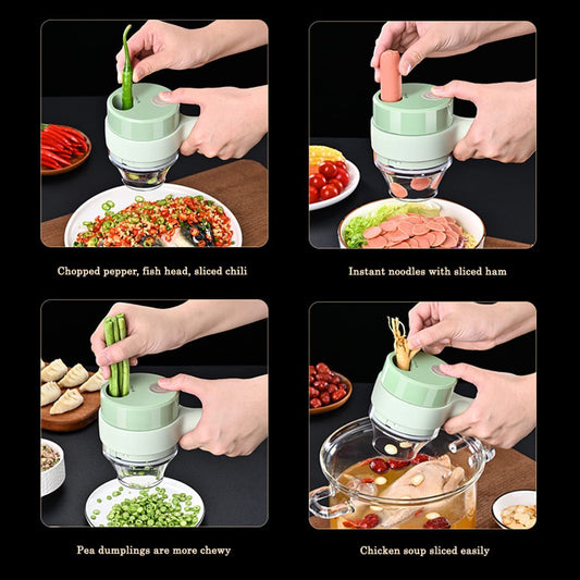5-in-1 Wireless Electric Vegetable Cutter – USB Rechargeable
