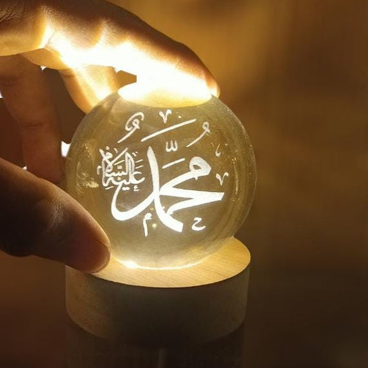 Crystal Ball 3D Arabic Night Lamp – Islamic Table Light For Prayer Rooms
