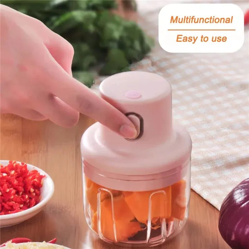 Mini Electric Food Chopper 250ML | USB Rechargeable Garlic & Vegetable Cutter